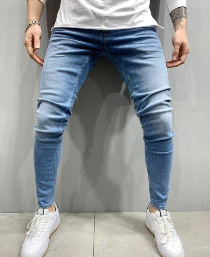 Men's Cross-Border Ripped Knee Jeans with Zipper